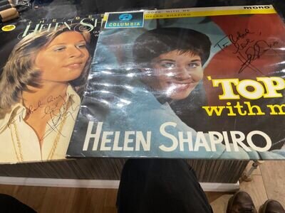 2 x Helen Shapiro Signed Autographed lps 2 on each + flyer