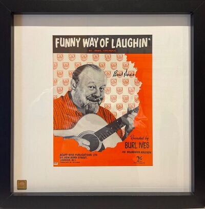 Burl Ives Singer/Actor Guaranteed Hand Signed Framed Song Sheet 42 x 42cm & COA