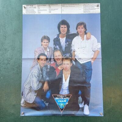 Vintage 80s Dire Straits Poster A2 Philips Shop Promo 1985 Rock Band Tour