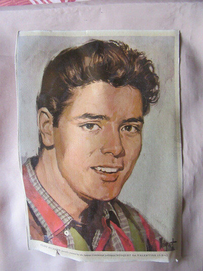 Cliff Richard poster originally painted for Valentine magazine 1962 by Noiquet