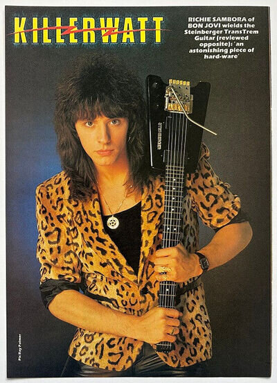 RICHIE SAMBORA - 1985 Full page UK magazine poster BON JOVI