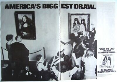 AEROSMITH 1977 vintage POSTER ADVERT DRAW THE LINE Mona Lisa