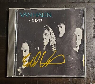 RARE EDDIE VAN HALEN AUTOGRAPHED HAND SIGNED OU812 CD COVER WITH LIFE COA