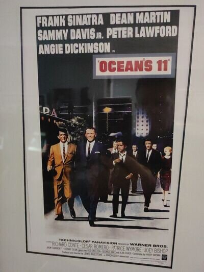 Frank Sinatra Framed, Ocean's 11 Poster & Grace Kelly/Bill Miller Telegrams, vgc