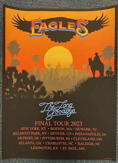 Eagles The Long Goodbye Final Tour 2023 Official Poster 18x24 Heavy Card stockA1