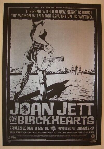 2006 Joan Jett & The Blackhearts - Silkscreen Concert Poster S/N by Stainboy