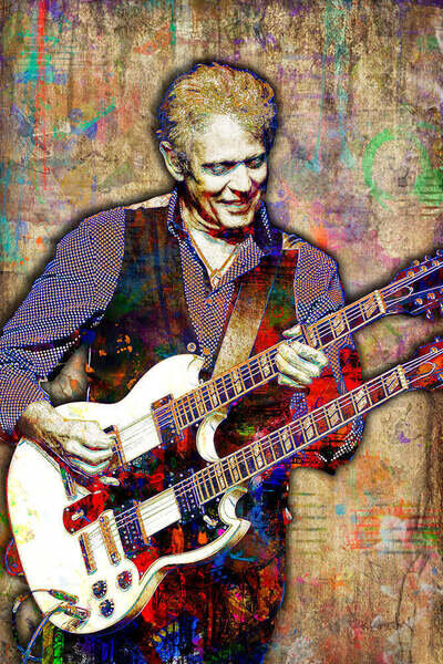 Don Felder Poster, Don Felder of the Eagles Gift, Don Felder Colorful Layered Tr