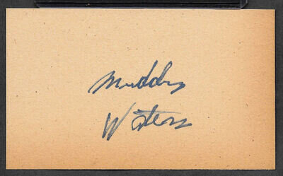 Muddy Waters Autograph Reprint On Genuine Original Period 1970s 3x5 Card