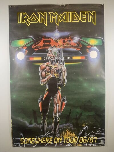 Iron Maiden Poster Somewhere On Tour Bruce Dickinson Vintage Promo 1986/1987