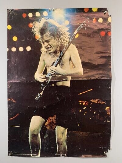 AC DC Angus Young Poster Vintage Original Anabas Printed In England 1981