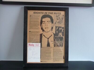 The Ruts Framed Full Set Of Autographs 1979 And Sounds Article 1980. 35cm x 47cm