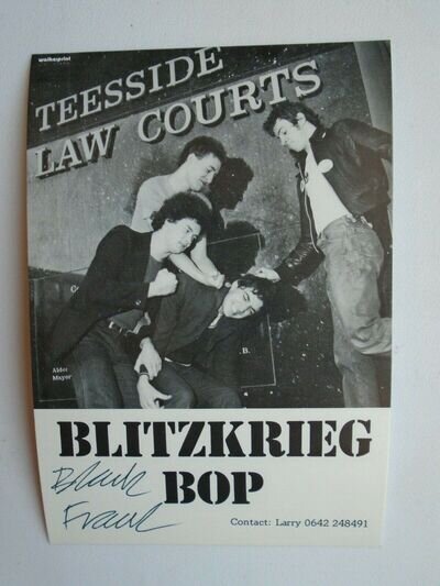 BLITZKRIEG BOP publicity picture original 1977 like new autographed 6" x 4" KBD