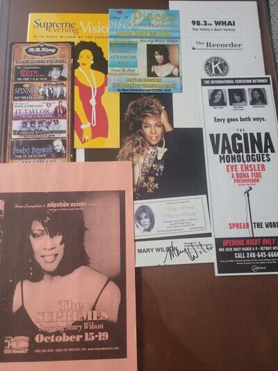 MARY WILSON (SUPREMES) Autographed Memorabilia LOT 8x10" Photo/Programs/FREESHIP