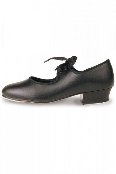 Roch Valley Tap Shoes Low Heel PU Fitted Toe and Heel Taps Black