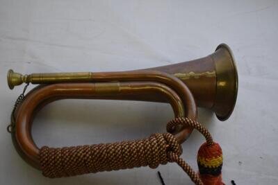 Vintage Military Bugle Copper & Brass With Tassels