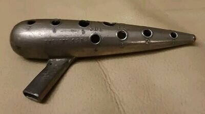 Antique French Ocarina Metal Flute Fipple by Charles Mathieu Paris France