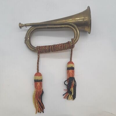 Bugle Horn with Black/Red & Gold Tassels (#H1/03)