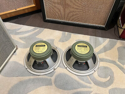 Pair 1971 Celestion g12H T1234 30 watt greenback guitar amp speakers 8 ohm