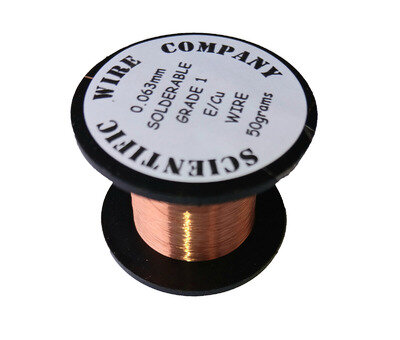 42 AWG 0.063mm ENAMELLED COPPER GUITAR PICKUP WIRE, MAGNET WIRE, COIL WIRE - 50g