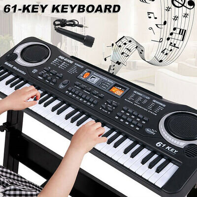 61 Keys Electronic Keyboard Piano Digital Music Key Board with Microphone UK