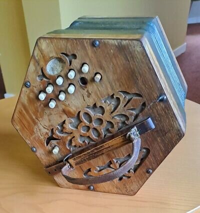 Antique Early 20th Century Concertina Squeeze Box Vintage