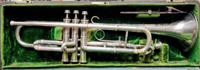 Vintage 1920 Vega Standard / Chas. E. George Silver Plate Trumpet In Original...