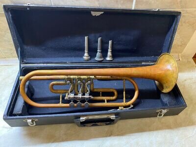 Vintage Soviet Wind Musical Instrument Trumpet Cornet 1983 In Case, Leningrad