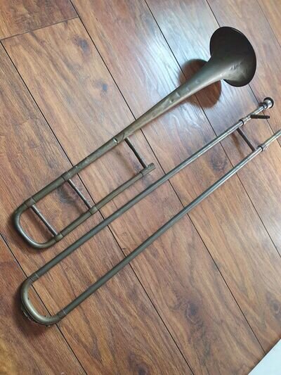 Vintage Brass Trombone - Unsure of age HAWKES & SONS Very Nice