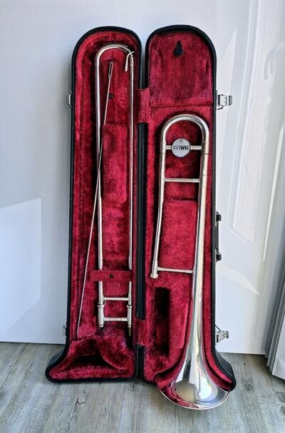 Yamaha trombone SL100S tenor trumpet silver plated musical instrument hard case