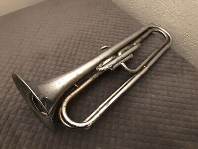 Ludwig Chicago USA Classic Single Valve Silver Bugle Music Instrument For Repair