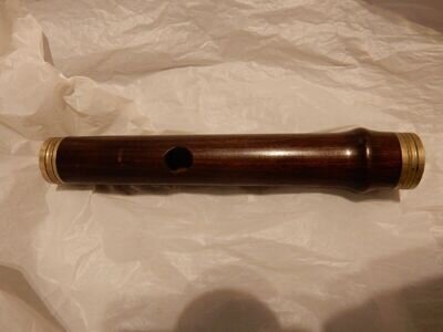 19th ct rosewood & metal mounted flute part b