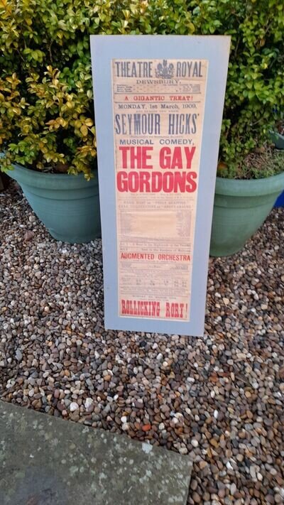 1909 THEATRE ROYAL DEWSBURY SEYMOUR HICKS THE GAY GORDONS MUSICAL COMEDY.