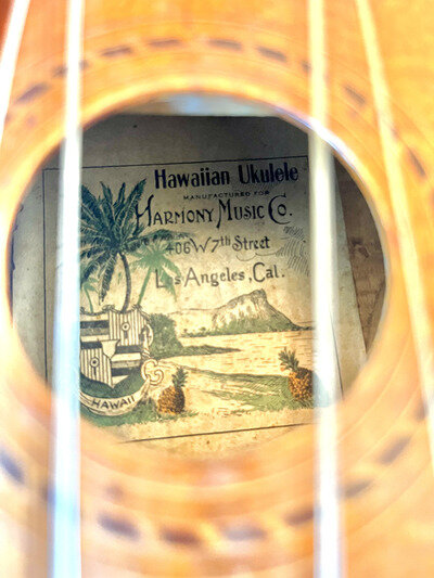 Antique vtg Hawaiian Ukulele W/Case with history