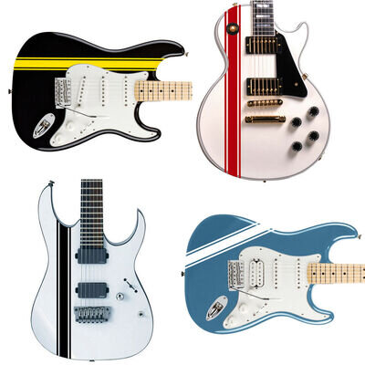 Customized Racing Stripes Decal Sticker for Guitars & Basses 13 Colour Options