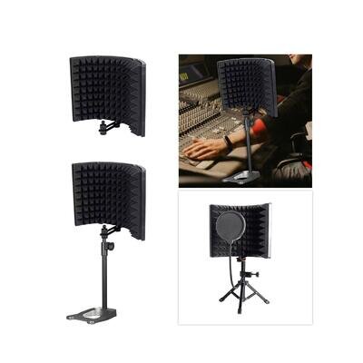 3-Panel Microphone Isolation Shield, Foldable Voice Recording Panel for Podcast