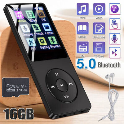 Portable 16GB Bluetooth MP3 Lossless Music Player FM Radio Recorder Sport