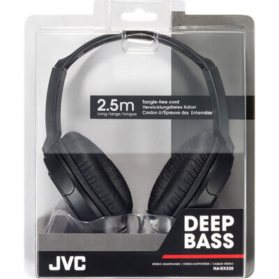 JVC HARX330 Full-Size Over-Ear Stereo Headphones - Black 2.5M Cord For DJ