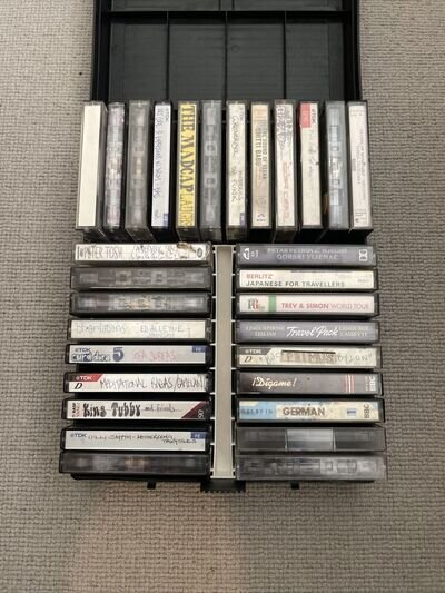 Job Lot 30 Cassette Tapes in Carry Case