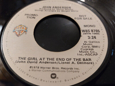 JOHN ANDERSON * THE GIRL AT THE END OF THE BAR * 7" SINGLE U.S. IMPORT PROMO EX