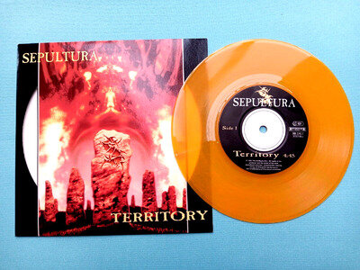 SEPULTURA TERRITORY 1993 DUTCH ORANGE COLOUR VINYL 7" METAL THRASH SOULFLY