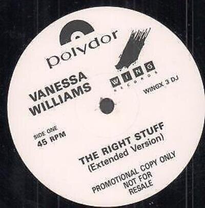 Vanessa Williams Right Stuff 12" vinyl UK Polydor 1988 extended promo b/w radio