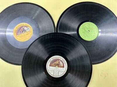 Antique Gramophone Records Single Sided c1900 x 3 Caruso