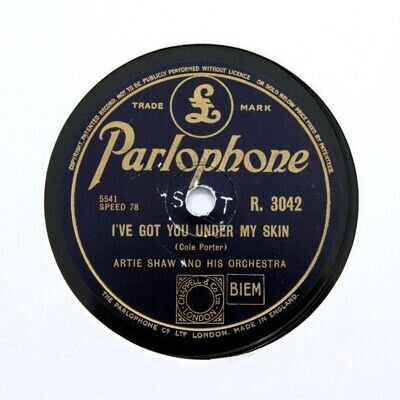 ARTIE SHAW ORCHESTRA "I've Got You Under My Skin" (E+) PARLOPHONE R-3042 [78]