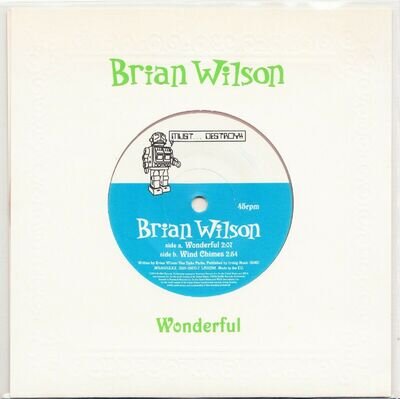 BEACH BOYS Brian Wilson 'WONDERFUL/WIND CHIMES' NEW 7" Yellow Vinyl Single