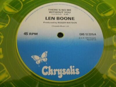 Len Boone - "There's No Me Without You / Smile baby"" - CHRYSALIS 12" YELLOW