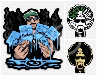 Cypress Hill (B-Real) - Cookies STICKERS Smoking Weed Dr Greenthumb [3 PACK]