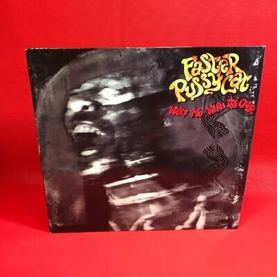 FASTER PUSSYCAT Wake Me When It's Over 1989 vinyl LP + INNER Poison Ivy Tattoo