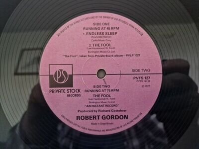 ROBERT GORDON 12" SINGLE ENDLESS SLEEP / THE FOOL ~ 1977