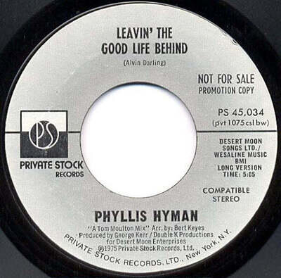 Phyllis Hyman - Leavin' The Good Life Behind (7", Single, Promo) (Very Good