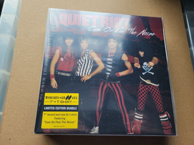 QUIET RIOT CUM ON FEEL THE NOIZE 7" VINYL +T SHIRT